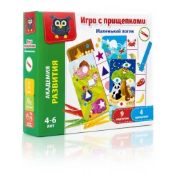 Игра с прищепками Vladi Toys Маленький логик VT5303-03, 4-6 лет Игра с прищепками Vladi Toys Маленький логик VT5303-03, 4-6 лет