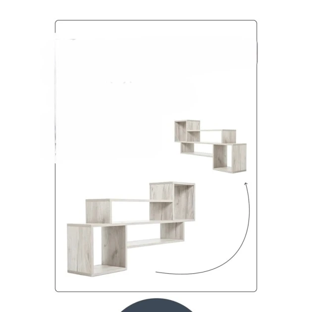 Настенная полка Art Mebel 175, ламинат, 60х110х20 см, белая