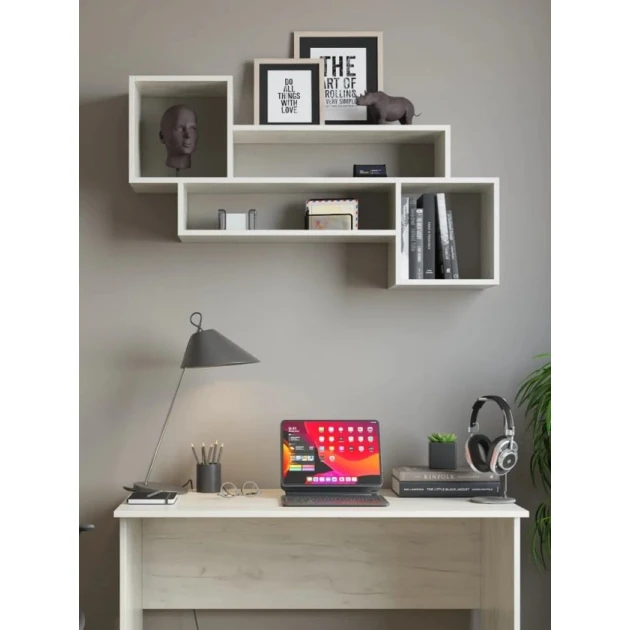 Настенная полка Art Mebel 175, ламинат, 60х110х20 см, белая