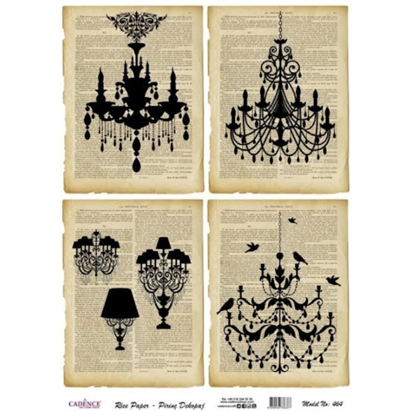 Рисовая бумага для декупажа Cadence - 464, А3, 29.7x42 см
