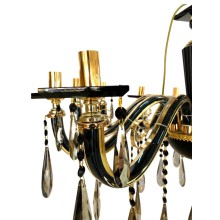Asma çılçıraq Şəms Aydınlatma 85066, 8xE14, qara/qızılı, kristal