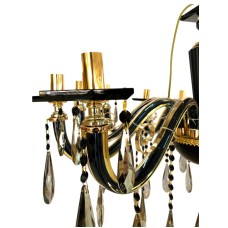 Asma çılçıraq Şəms Aydınlatma 85066, 8xE14, qara/qızılı, kristal