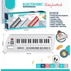 Детская электронная клавиатура с 37 клавишами, игрушечное музыкальное пианино белого цвета Детская электронная клавиатура с 37 клавишами, игрушечное музыкальное пианино белого цвета