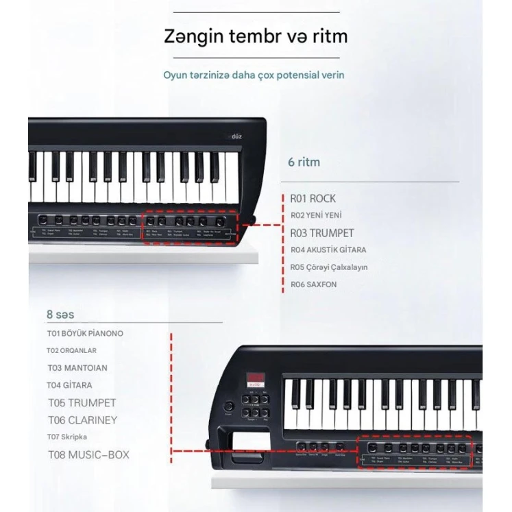 Детская электронная клавиатура с 37 клавишами, игрушечное музыкальное пианино белого цвета Детская электронная клавиатура с 37 клавишами, игрушечное музыкальное пианино белого цвета