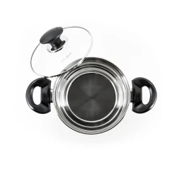 Кастрюля Hom-me 101122, 22 см, 4.7 л, нержавеющая сталь, серебристый