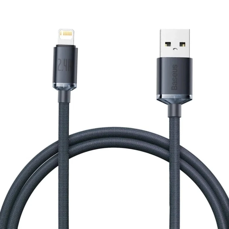 Кабель Baseus Crystal Shine Series Fast Charging Data Cable USB to iP 2.4A 2 m Black (CAJY000101) Кабель Baseus Crystal Shine Series Fast Charging Data Cable USB to iP 2.4A 2 m Black (CAJY000101)