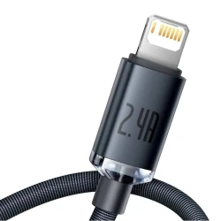 Кабель Baseus Crystal Shine Series Fast Charging Data Cable USB to iP 2.4A 2 m Black (CAJY000101)