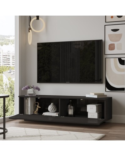Tumba Ev Plus ev_12116061, LDSP, qara, 150x35.5x38.2 sm