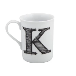 Кружка Porland Letter K 04AP016111, белая, 285 мл