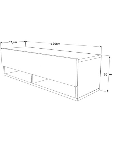 TV üçün tumba Bonja ev_12115492, LDSP, antrasit/qəhvəyi, 120x30x32 sm