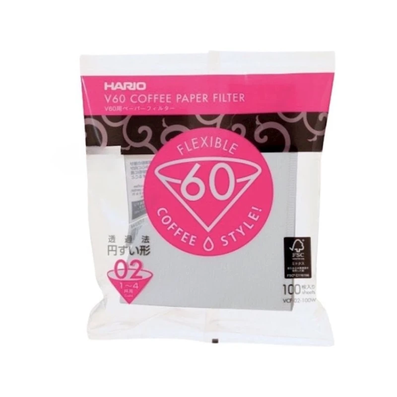 Бумажные кофе-фильтры Hario V60 VCF-02 Бумажные кофе-фильтры Hario V60 VCF-02