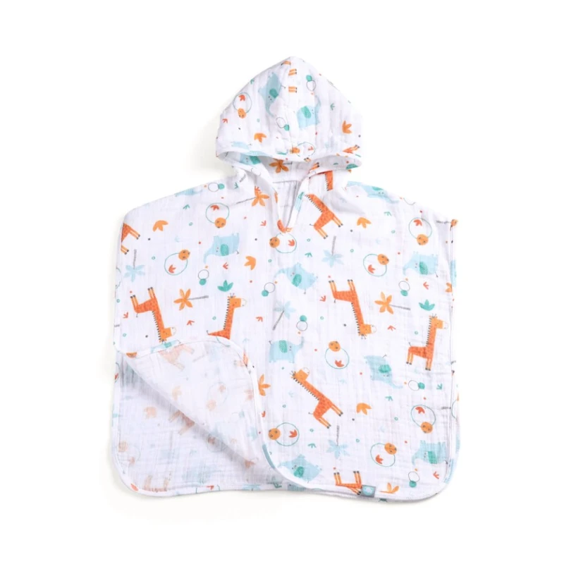 Детское банное полотенце с капюшоном Funnababy Giraffe, голубой, 50х50 см Детское банное полотенце с капюшоном Funnababy Giraffe, голубой, 50х50 см