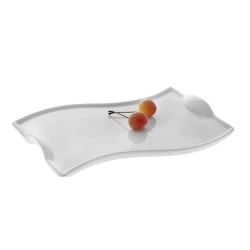 Блюдо сервировочное Wilmax WL-992576/A, фигурное, 26x15.5 см, фарфор, белый