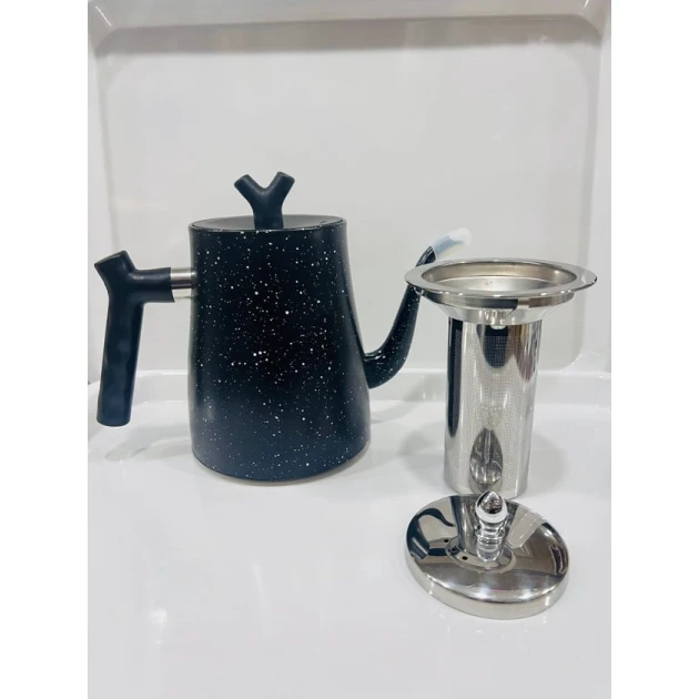 Заварной чайник 911miv 6921-85, 1500 мл, мрамор, черный Заварной чайник 911miv 6921-85, 1500 мл, мрамор, черный