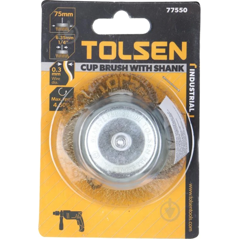 Щетка Tolsen 77550, основа латунь, 75 мм