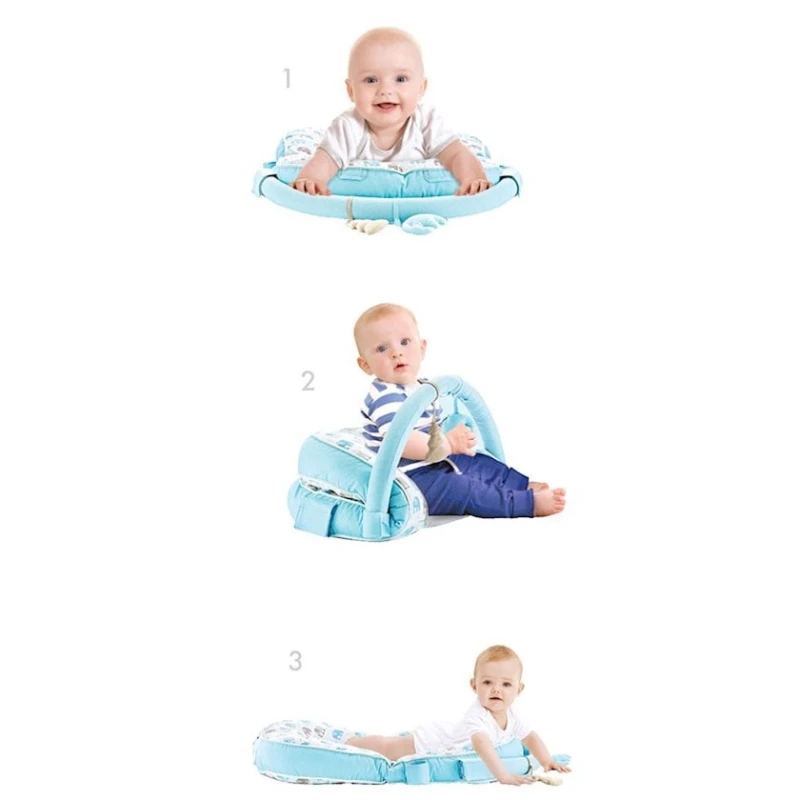 Коврик-кровать для ребенка Babyjem Babyjem Yat Otur Oyna Minderi Mavi, с игрушками, для детей, голубой Коврик-кровать для ребенка Babyjem Babyjem Yat Otur Oyna Minderi Mavi, с игрушками, для детей, голубой