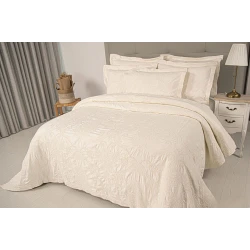 Набор покрывало с наволочками Tivolyo Home, 260x240 см, евро, хлопок, белый