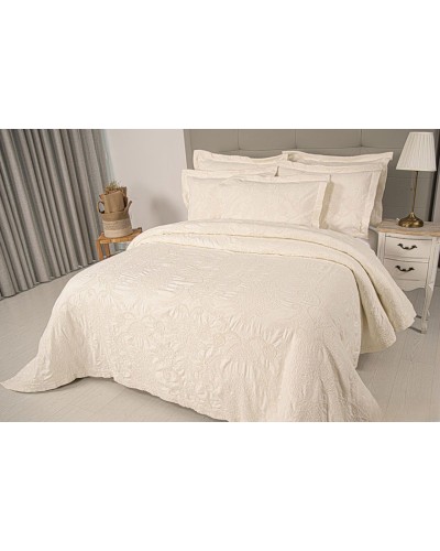 Örtük və yastıq üzü dəsti Tivolyo Home, 260x240 sm, avro, pambıq, ağ