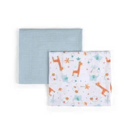 Набор покрывал Funna baby Giraffe Blue, 90x90 см, 2 шт Набор покрывал Funna baby Giraffe Blue, 90x90 см, 2 шт