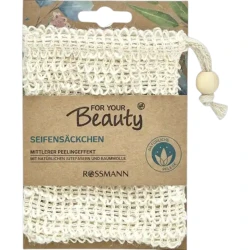 Мочалка-мешочек For Your Beauty, бежевая