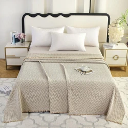 Покрывало Annabery ANBYBJ230240, 230x240 см, хлопок, бежевое