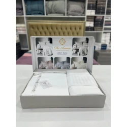 Комплект постельного белья MiraNova FS-584, простыня 170х240 см, пододеяльник 160х220 см, наволочка 50х70 см, односпальный, хлопок, белый