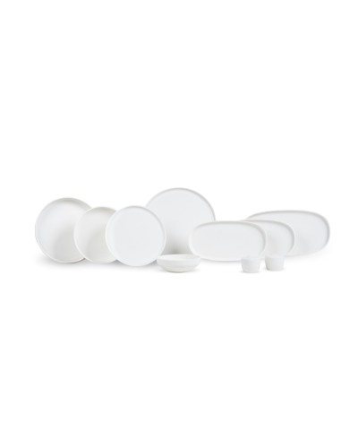 Süfrə qab-qacaq dəsti Leggno Botanical White, 55 parça, 12 nəfərlik