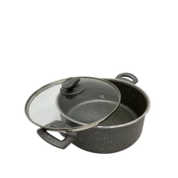 Кастрюля Mehtap fov_1082, гранит, серая, 24 см, без крышки