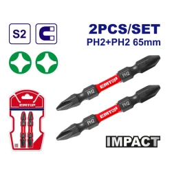 Набор бит Emtop ESBTM7PH265 PH2+PH2, 65 мм, 2 шт