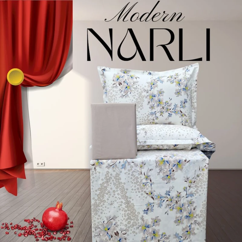 Комплект постельного белья Narlı 1166, пододеяльник 200x220 см, простыня 240х260 см, наволочки 50х70 см, двуспальный, хлопок, разноцветный