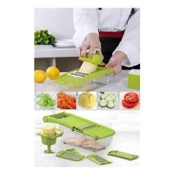 Терка-овощерезка seqva_244, зеленый, с 5 насадками