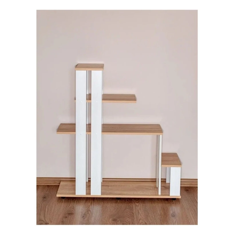 Стеллаж, 105x25x98 см, ЛДСП, белый/сомонна Стеллаж, 105x25x98 см, ЛДСП, белый/сомонна