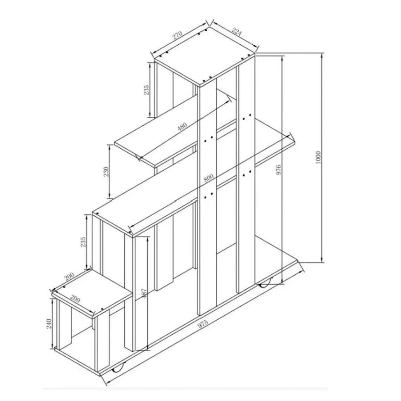 Стеллаж, 105x25x98 см, ЛДСП, белый/сомонна Стеллаж, 105x25x98 см, ЛДСП, белый/сомонна