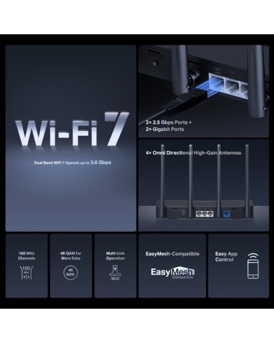 Wi-Fi router Mercusys BE3600 Dual-Band Wi-Fi 7 MR27BE - MR27BE(EU)