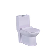 Unitaz çənli 6386, keramika, çəhrayı
