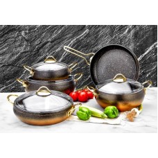 Qab-qacaq dəsti Özlife Azra vm471, qara/sarı, 9 parça