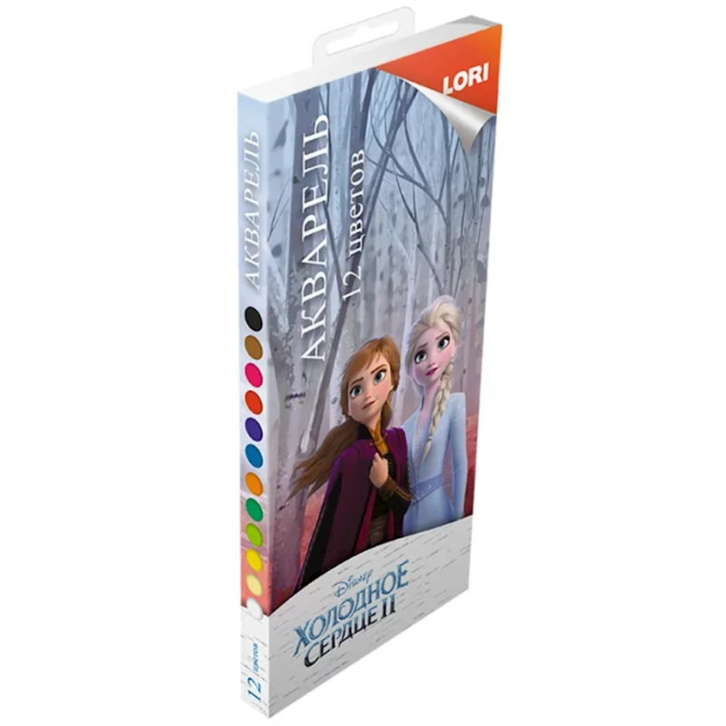 Акварель Lori Холодное сердце-2, 12 цветов 162x76x10мм Акварель Lori Холодное сердце-2, 12 цветов 162x76x10мм