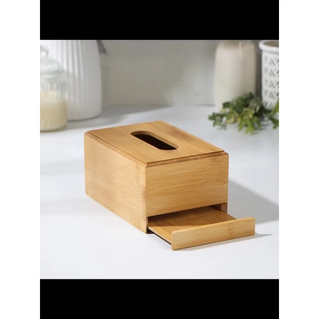 Salfet qabı, bambuk, qəhvəyi, 23.5x11.5x9 sm