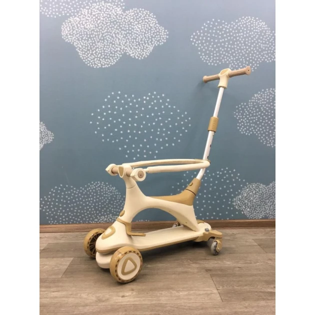 Детский скутер AZR-346 бежевый/коричневый