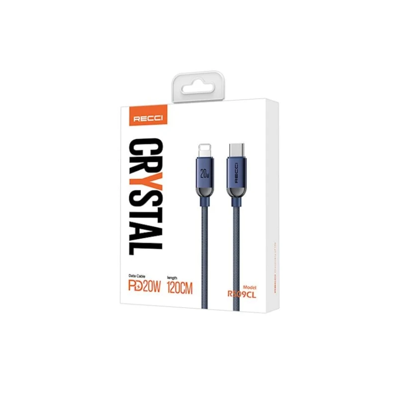 Kabel Recci RS09CL Type-C To Lightning, 1.2 m, Blue