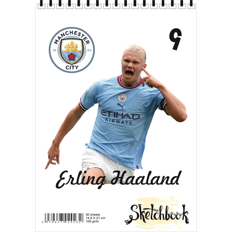 Блокнот Sketchbook Erling Haaland, A5, 30 листов Блокнот Sketchbook Erling Haaland, A5, 30 листов