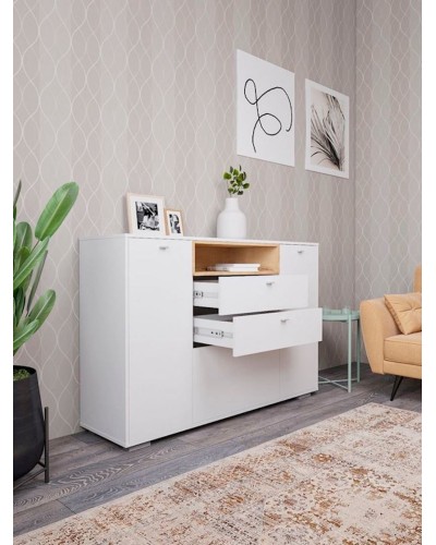 Komod, 100.5x149.2x43 sm, LDSP, ağ/qəhvəyi