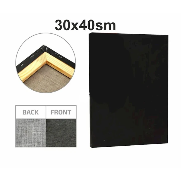 Холст на подрамнике BL3040, для масляных и акриловых красок, 280 г, черный