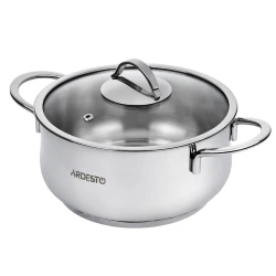 Кастрюля Ardesto Black Mars AR0743S, 4.3 л, серебристая, с крышкой
