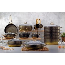 Qab-qacaq dəsti 1818255, qranit, qara, 23 parça