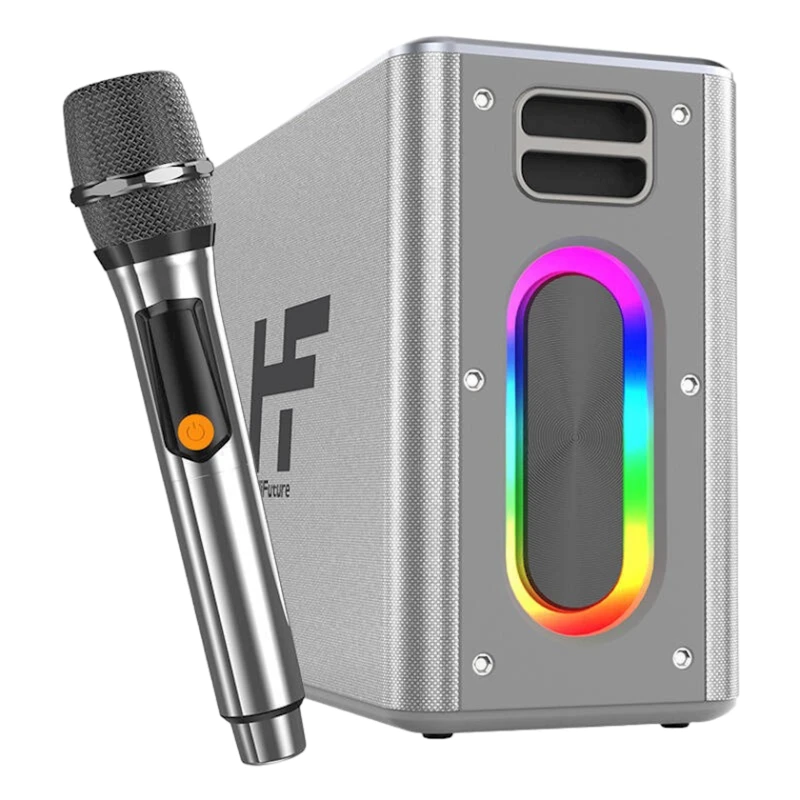 Портативная колонка HiFuture MusicBox Dual Wireless Microphones Silver Портативная колонка HiFuture MusicBox Dual Wireless Microphones Silver