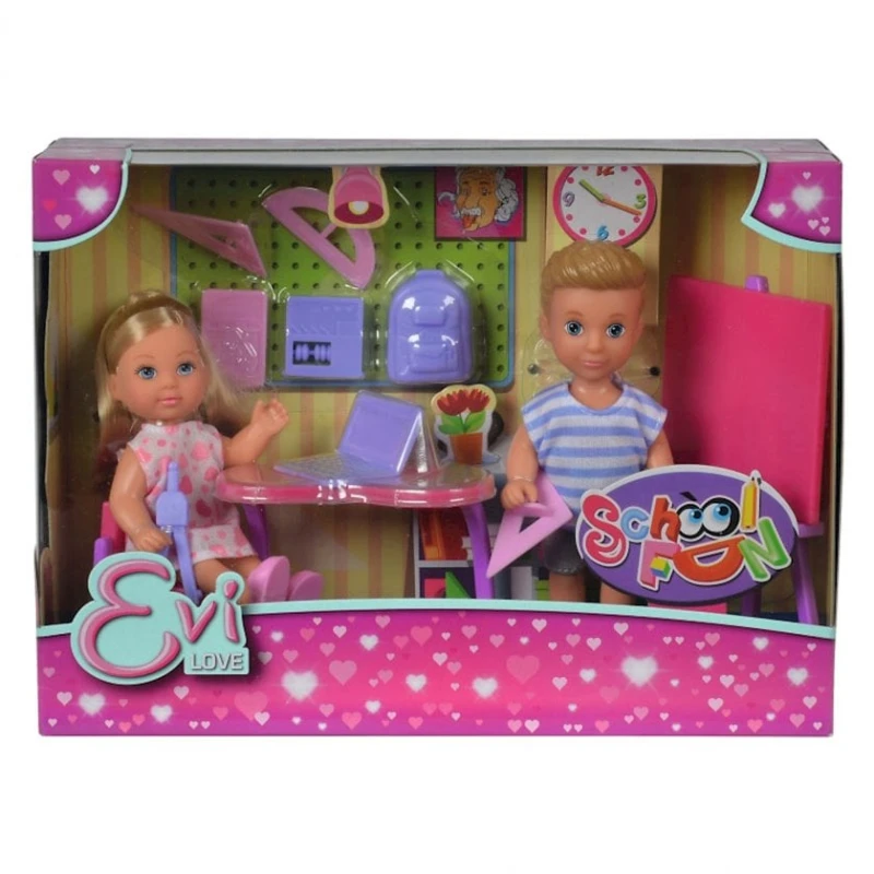 Игровой набор Evi Love School Fun, 2 куклы, с аксессуарами, пластик Игровой набор Evi Love School Fun, 2 куклы, с аксессуарами, пластик