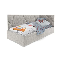 Односпальная кровать Art_tek_yataq (120) 72, ламинат/текстиль, бежевая, 200x85x120 см