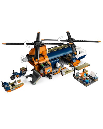 Konstruktor LEGO City Jungle Explorer Helicopter at Base Camp 60437, 8+ yaş, 881 element