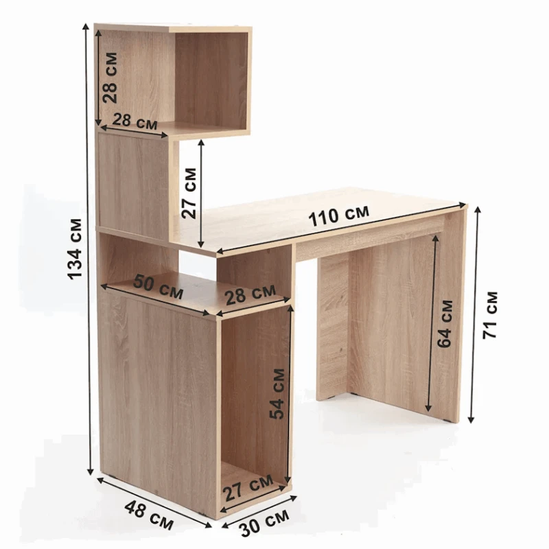 Письменный стол Letta, бежевый, ЛДСП, 110х48х134 см Письменный стол Letta, бежевый, ЛДСП, 110х48х134 см